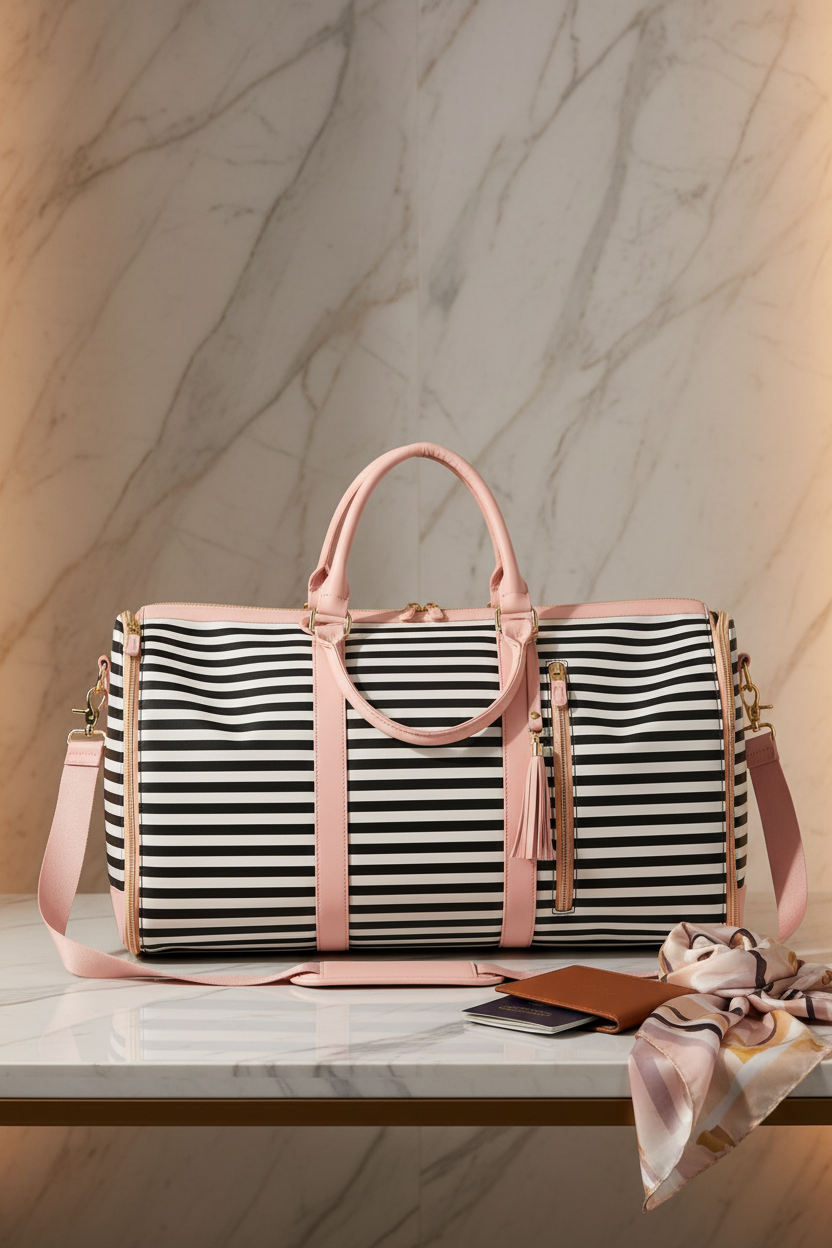 Porte-habits Dolcetrip coloris noir et rose fermé
